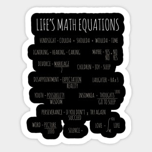 Life's Math Equations Sticker